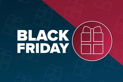 Black Friday concept. Template for background, banner, card, poster with text Stock Illustration