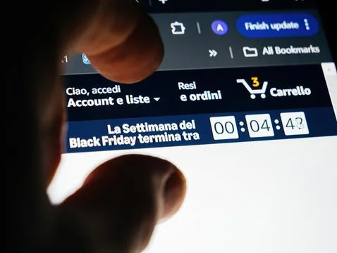 Black Friday Countdown on Amazon Italy Stock-Fotos