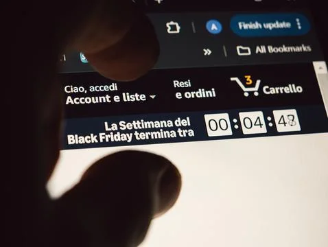 Black Friday Countdown on E-Commerce Website Foto stock
