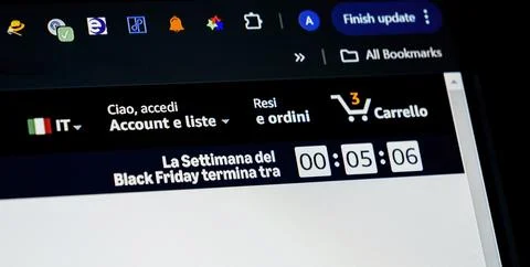 Black Friday Countdown on Shopping Website Foto stock