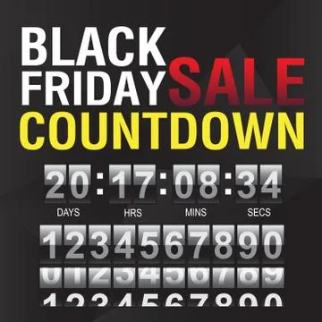 Black Friday countdown timer template Stock Illustration