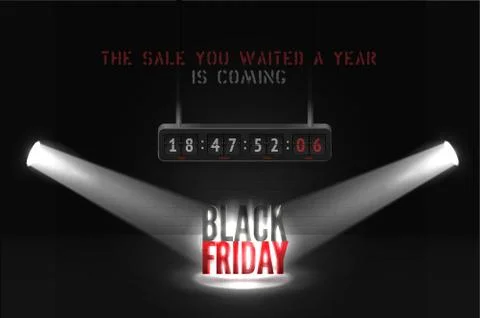 Black friday countdown vector banner template for black friday Stock Illustration