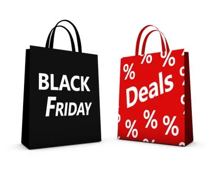 Black Friday Deals Shopping Bags Illustrazione stock