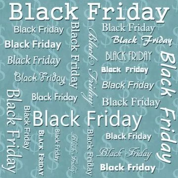 Black Friday Design with Teal Dollar Sign Tile Pattern Repeat Background イラスト素材