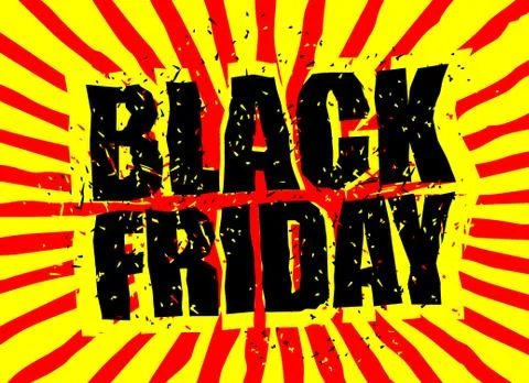 Black Friday design template in grunge style. Emblem poster night for sales.. Stock Illustration
