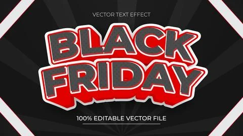 Black Friday Editable Text Effect 3d Emboss Gradient Style Stock Illustration