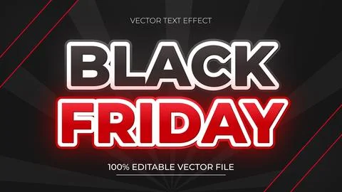 Black Friday Editable Text Effect 3d Emboss Gradient Style Stock Illustration