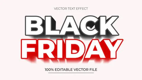 Black Friday editable text effect template Stock Illustration
