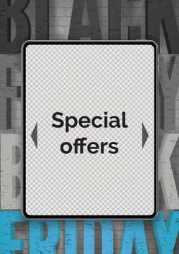Black Friday electronics offer realistic vector banner templat Stock Illustration