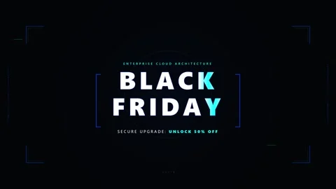 Black friday enterprise cloud architecture digital hud motion background, d.. Stock Footage 344855801