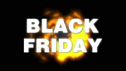 Black Friday on a explosive and fiery background Stockbeeldmateriaal 165470377