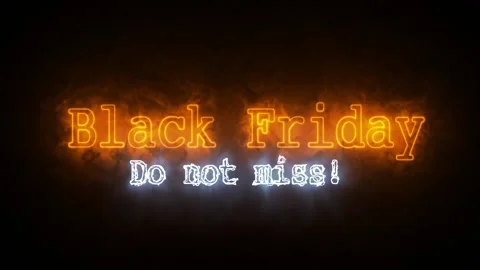 Black Friday fire animation on black background Stock Footage 96299874