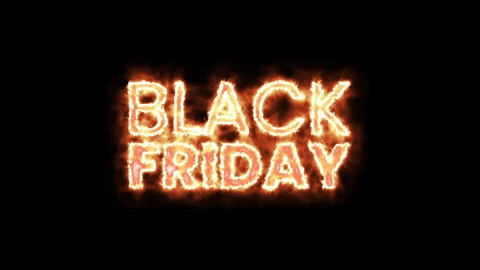 Black friday fire animation text. Stock Footage 254067979