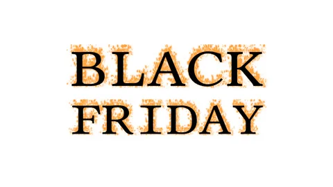 Black Friday fire text effect white isolated background Stock Footage 137992628