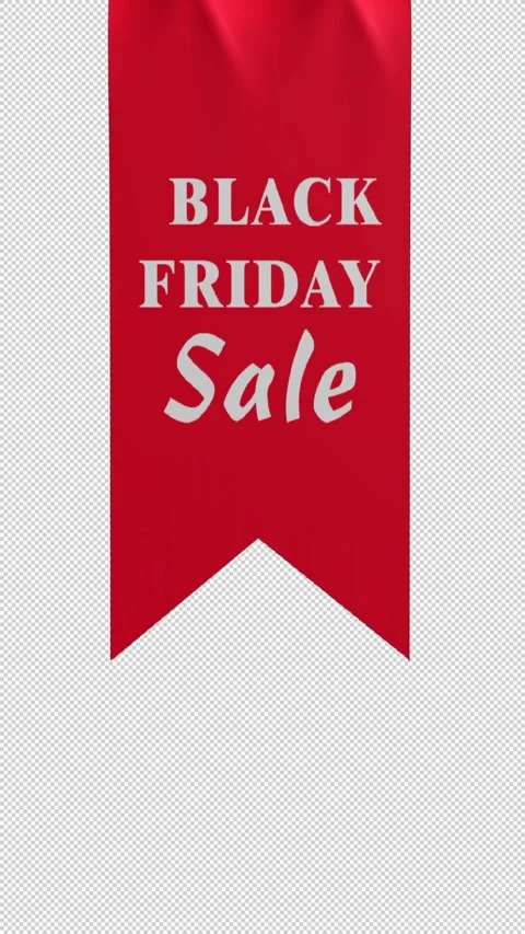 Black Friday flag with bold text. Black Friday sale flag with red accent. Stock Footage 292653155