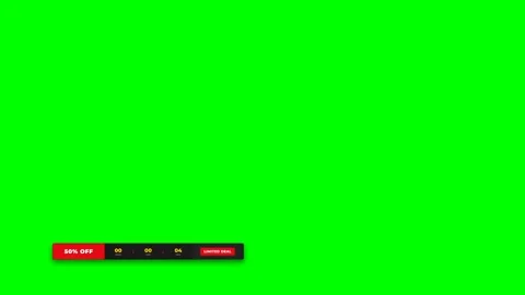 Black Friday Flash Sale Lower Third Animation with Countdown Timer Stock Footage 345340284