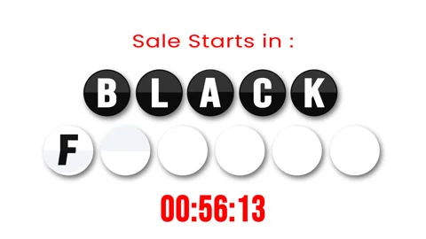 Black friday flip page motion and time animations Stock Footage 341766451