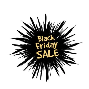 Black Friday in the form of a star drawn in the explosion in the background Stock-Illustration