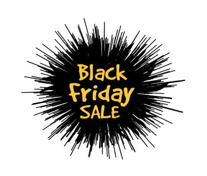 Black Friday in the form of a star drawn in the explosion in the background Stock-Illustration