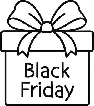 Black friday gift box big bow Stock Illustration