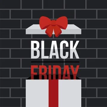 Black Friday gift box design. Vector Stock Illustration