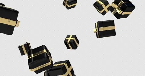Black Friday Gift Box Rain Stock Footage 290438065