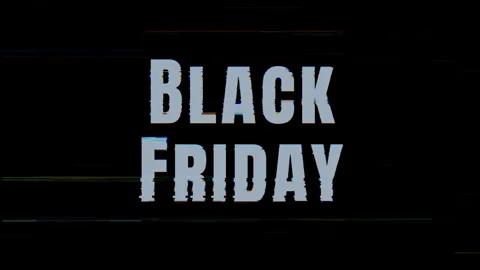 Black Friday glitch effect bold typography on dark background Stock-Footage 319342766