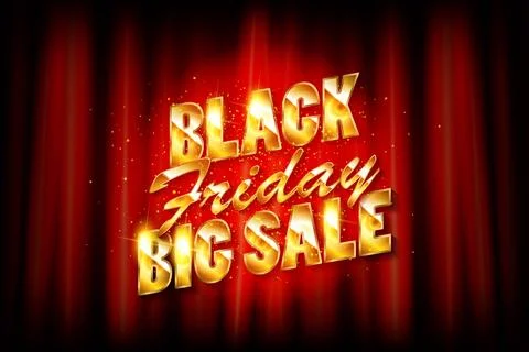 Black Friday. Gold lettering Stock Illustration