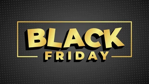 Black Friday Golden 3D Text Sale Promotion on Dark Background Stock Footage 342215344
