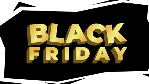 Black Friday Golden 3D Text Promotion on Bold Black Background Stock Footage 342215351