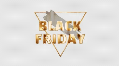 Black Friday golden shine light motion text with light effect animation Stock Footage 319543586