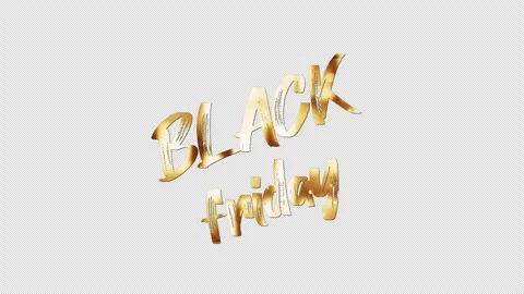 Black Friday golden shine light motion text with light effect animation Stock Footage 319543710