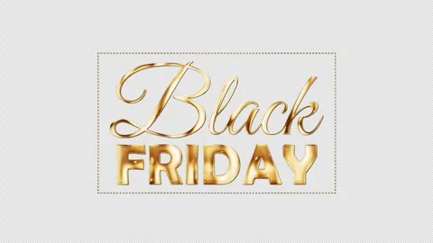 Black Friday golden shine light motion text with light effect animation Stock Footage 319543971