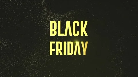 Black Friday golden text animation with fire sparks background 4k footage. Video stock 254154250
