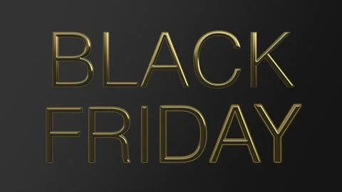 Black Friday golden text animation on dark background Stock Footage 330850679