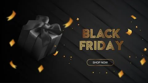 Black Friday golden text with sale Stock Illustration