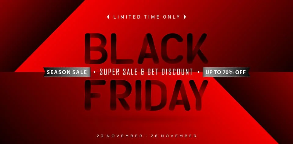 Black friday gradient red background Stock Illustration