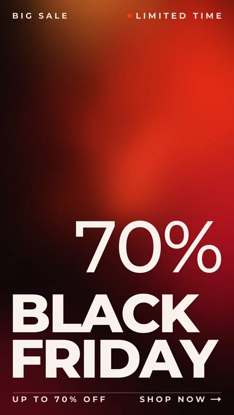 Black Friday grainy red gradient loop, vertical Stock Footage 348076255