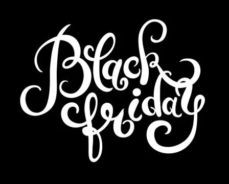 Black friday handmade lettering calligraphy, total sale discount Stock Illustration