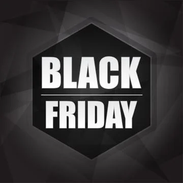 Black friday, hexagon label Stock Illustration