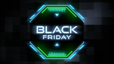Black Friday with HUD elements on dark space Stock Footage 209775748