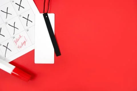 Black friday inspired flatlay Stock Photos