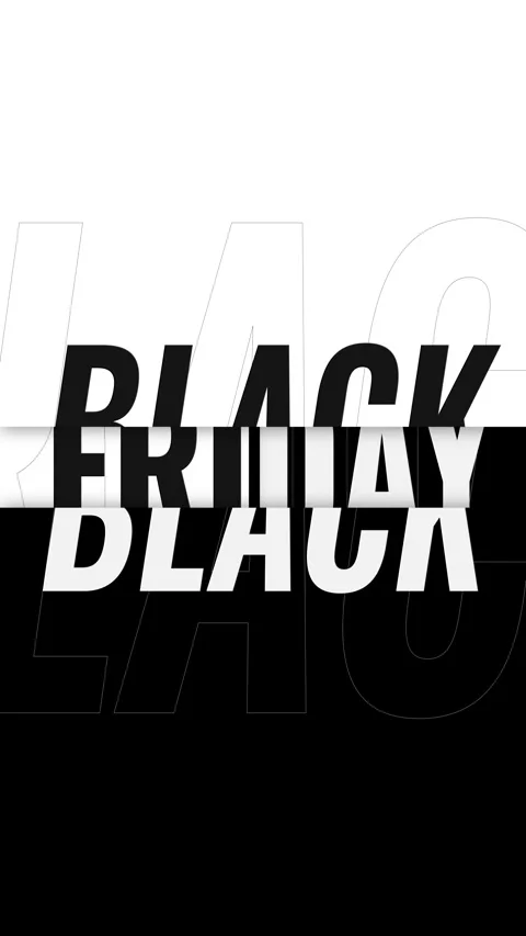 Black Friday Kinetic Typography Animated Text Seamless Loop Vertical Stock Footage 345508068