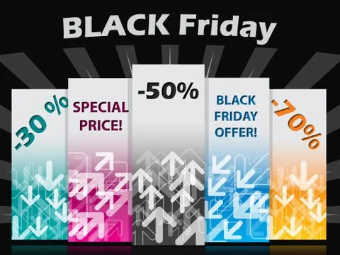 Black friday label set Stock Illustration