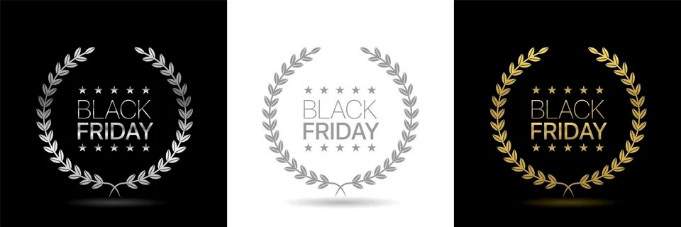 Black friday label set Stock Illustration
