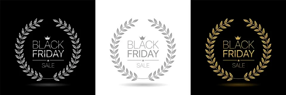 Black friday label set Stock Illustration
