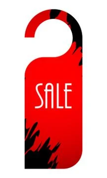 Black friday label, special red-black advertising label Illustrazione stock