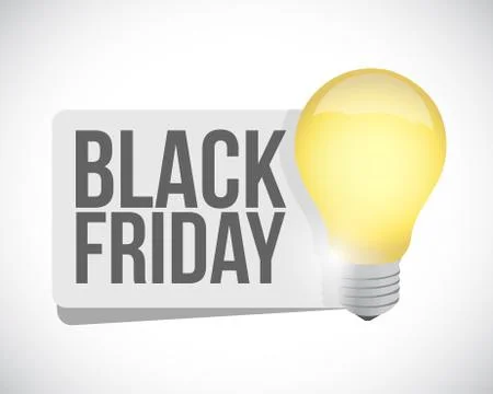 Black friday light bulb sign concept illustration Stock Illustration