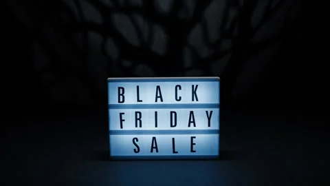 Black Friday light panel in a dark atmosphere Stock Footage 255027246