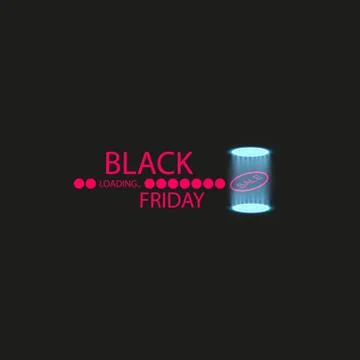 Black Friday with Loading Bar and spotlight . Black Friday Sale Concept Stock Illustration